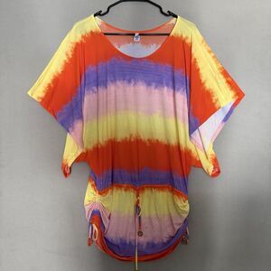 Luli Fama Cosita Buena Patterned Coverup Dress Extra Small XS Colorful Womens